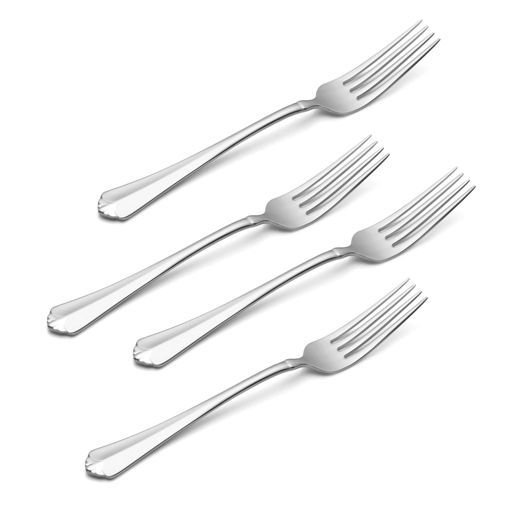 Oneida Silverware Set, Juilliard Fine Flatware 4-Piece Dinner Forks Set, Service For 4, 18/10 Stainless Steel, Rust Resistant, Dishwasher Safe, Home And Kitchen Utensils (Silver, 4 Piece)
