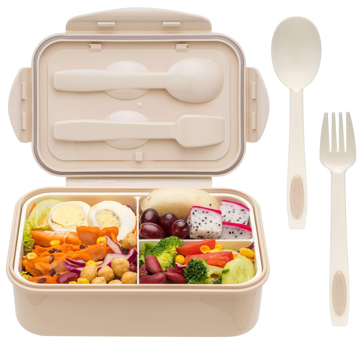 LOVINA Bento Lunch Box for Adults Kids - 1100ML/Built-in Utensil, BPA-Free