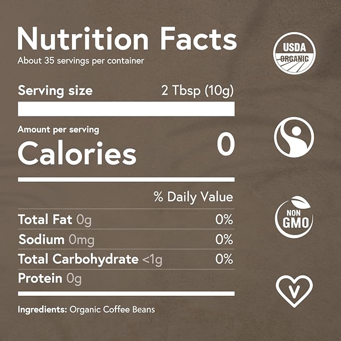 Fabula Low Acid Decaf Coffee Ground, USDA Organic Coffee Medium Roast - Single Origin - Non-GMO - No Molds - Mycotoxins Pesticides Free Coffee - 12 Oz