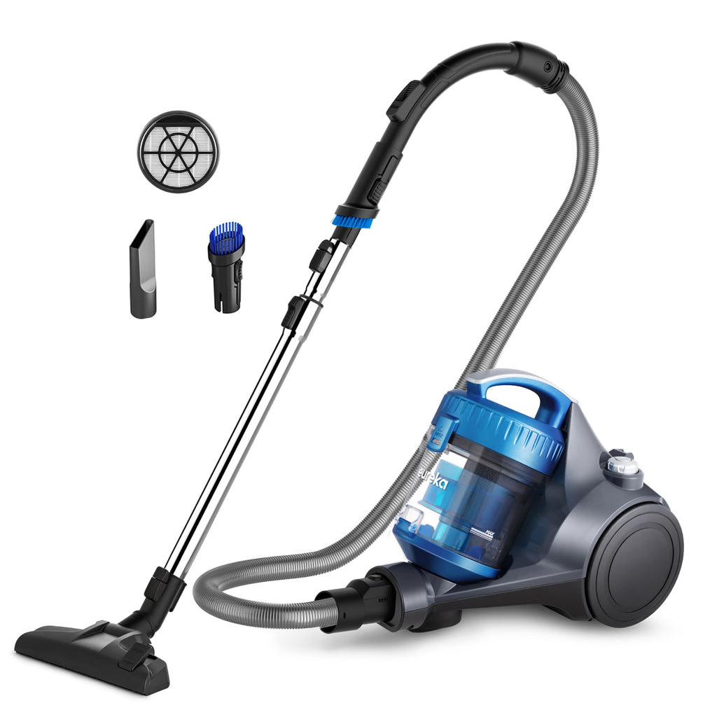Eureka Bagless Canister Vacuum Cleaner, Household Vacuum for Home, White
