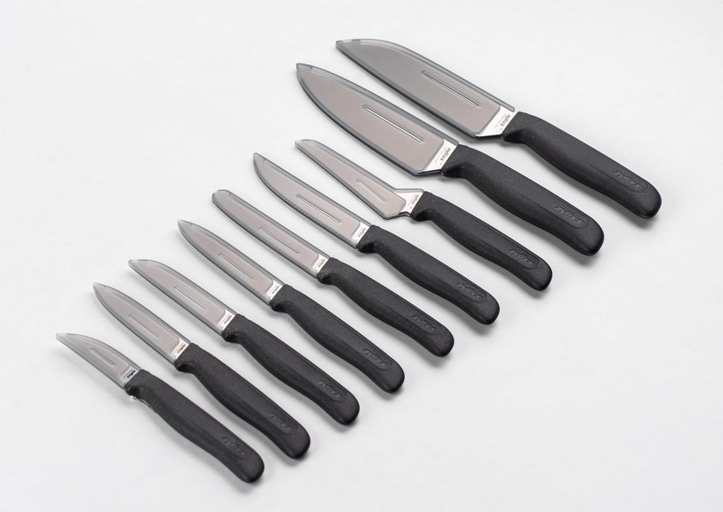 Zyliss Serrated Paring Knife – German Stainless Steel Blade with Sustainable Wheat Straw NonSlip Handle – Blade Guard Included – Dishwasher Safe – 3.9 inches - Gray