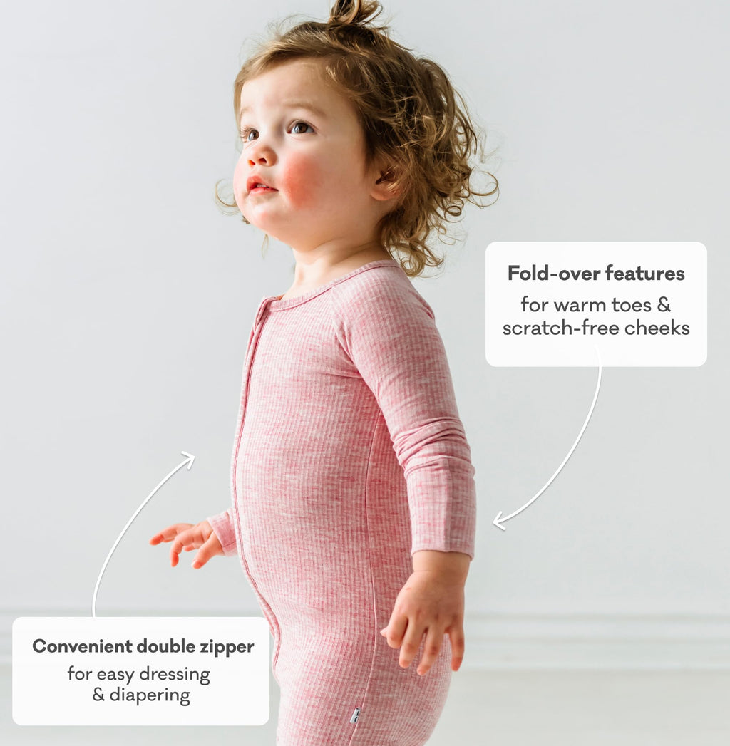 Little Sleepies Baby Pajamas, Heather Mauve, 6-12M