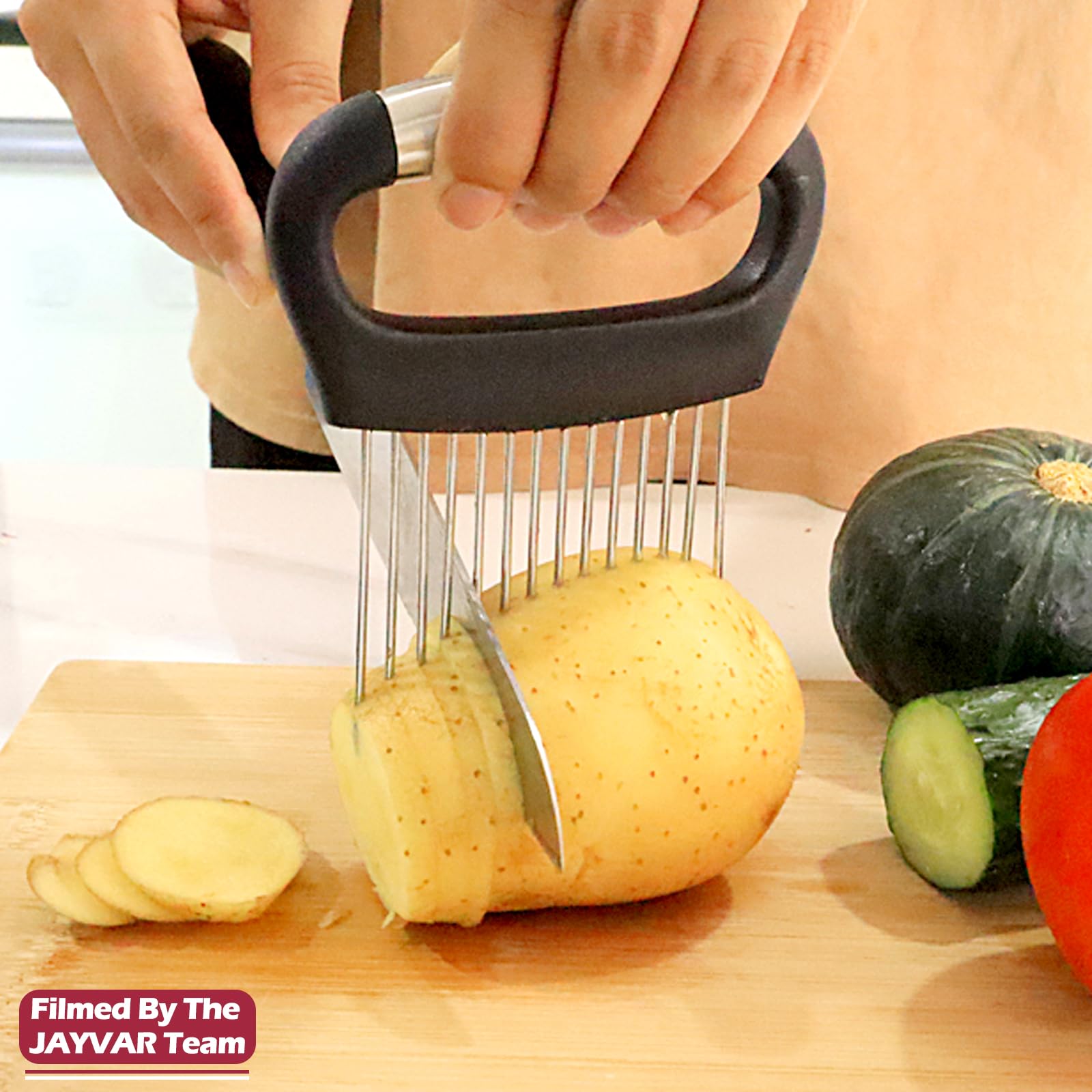 JAYVAR Large Onion Holder for Slicing, 304 Stainless Steel
