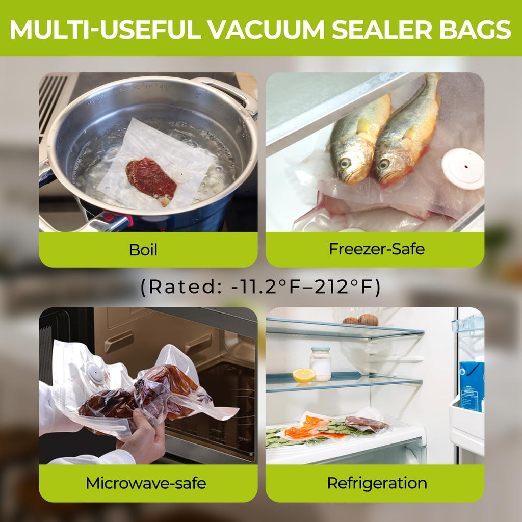 ZLTMYI Reusable Vacuum Sealer Bags for Food, 30 BPA-Free Food Storage Bags