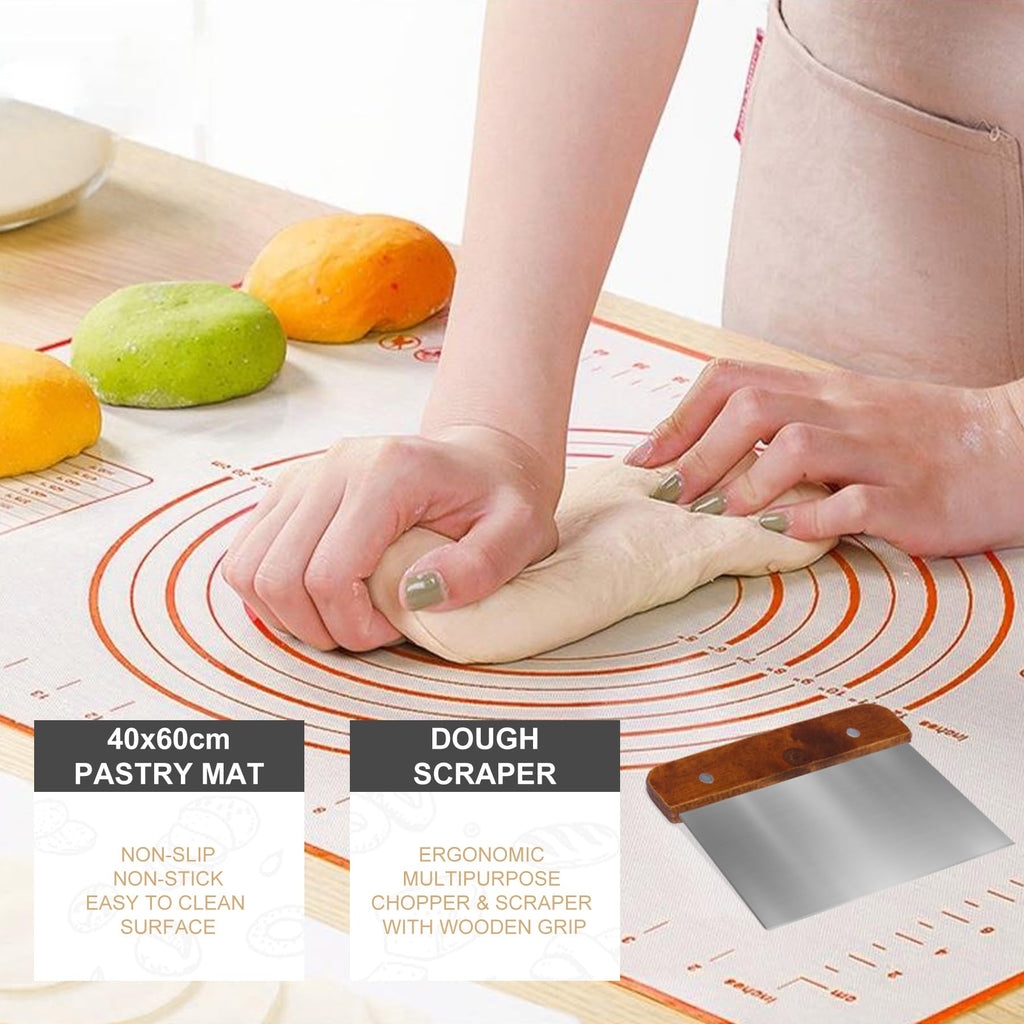 UDUK Bread Proofing Basket Set with 10" Round and 9.6" Round Banneton Baskets, Silicone Bread Sling Baking Mat, Whisk Cutter Scraper Lame - Sourdough Bread Baking Supplies Ideal Sourdough Starter Kit