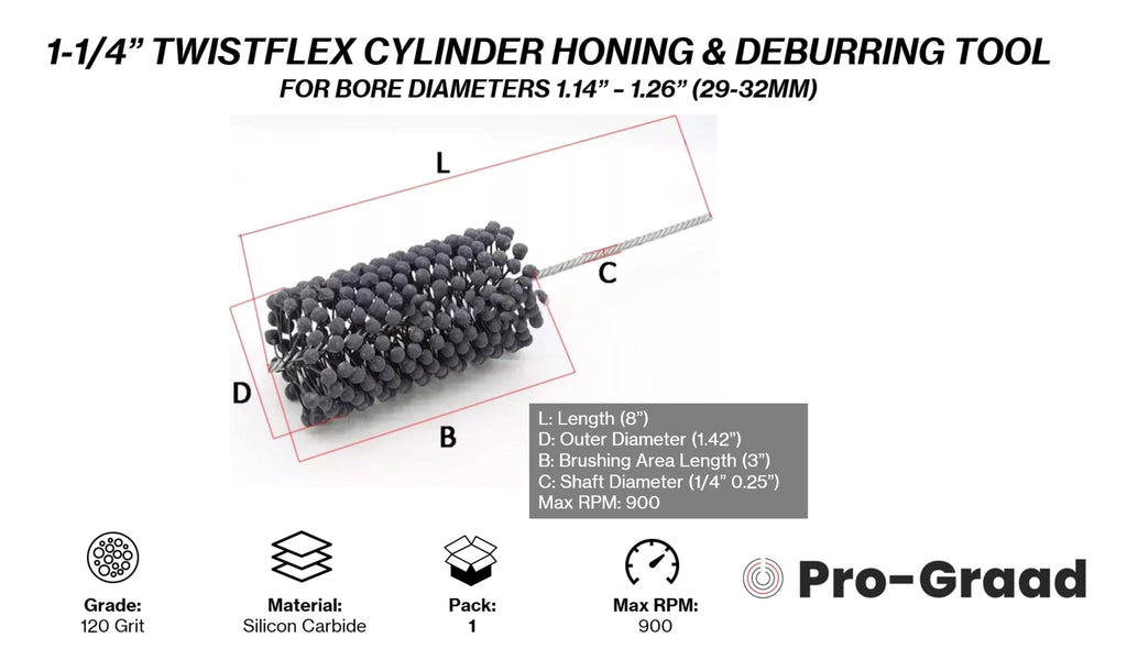 3" 240 Grit Silicon Carbide TwistFlex Cylinder Hone for 2.8"- 3.02" Bores