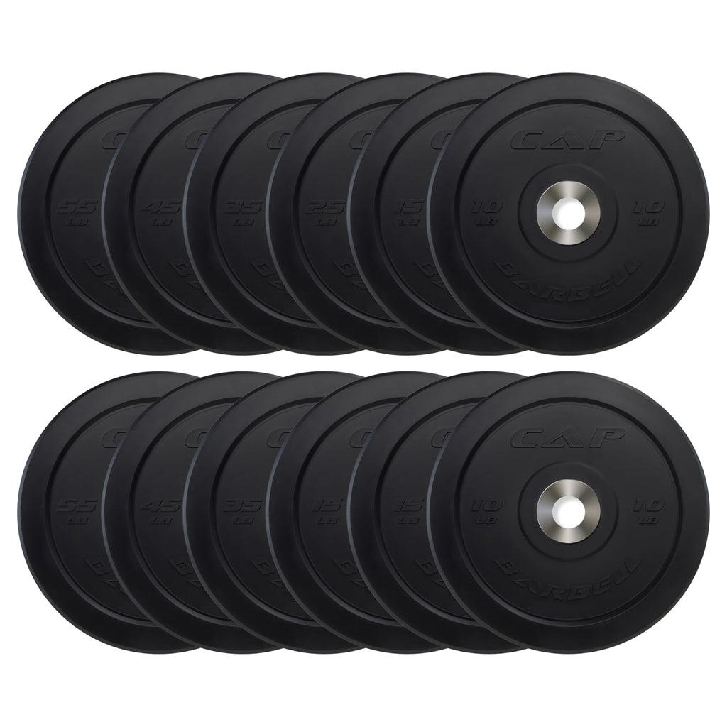 CAP 260lb Competition Olympic Bumper Plate Weight Set