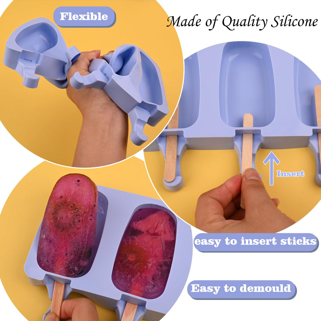 WMKGG Popsicle Silicone Molds Set, 2 PCS Ice Cream Cakesicles Molds