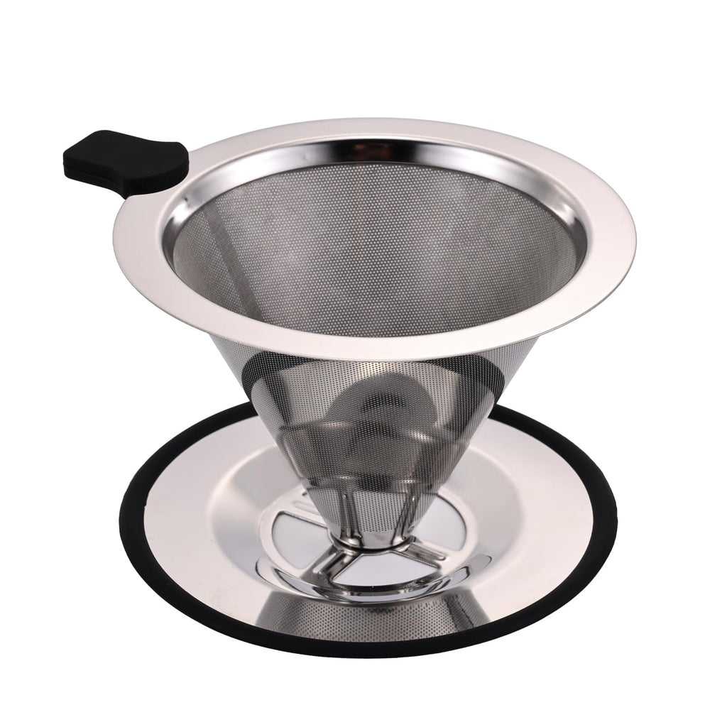 Pour Over Coffee Filter Dripper, Stainless Steel Metal Cone Coffee Filter