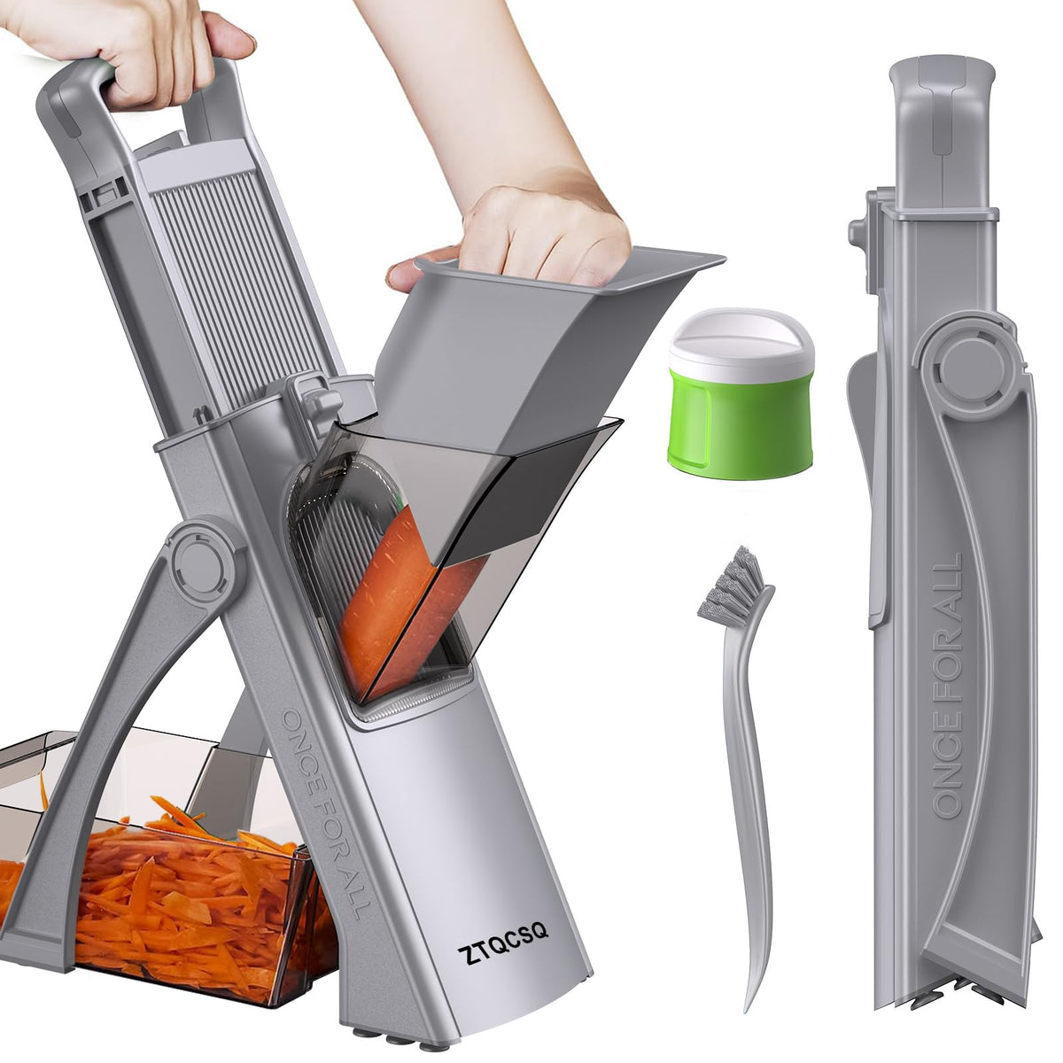 ZTQCSQ [All in 1] Safe Mandoline Veggie Slicer + Spiralizer for Kitchen