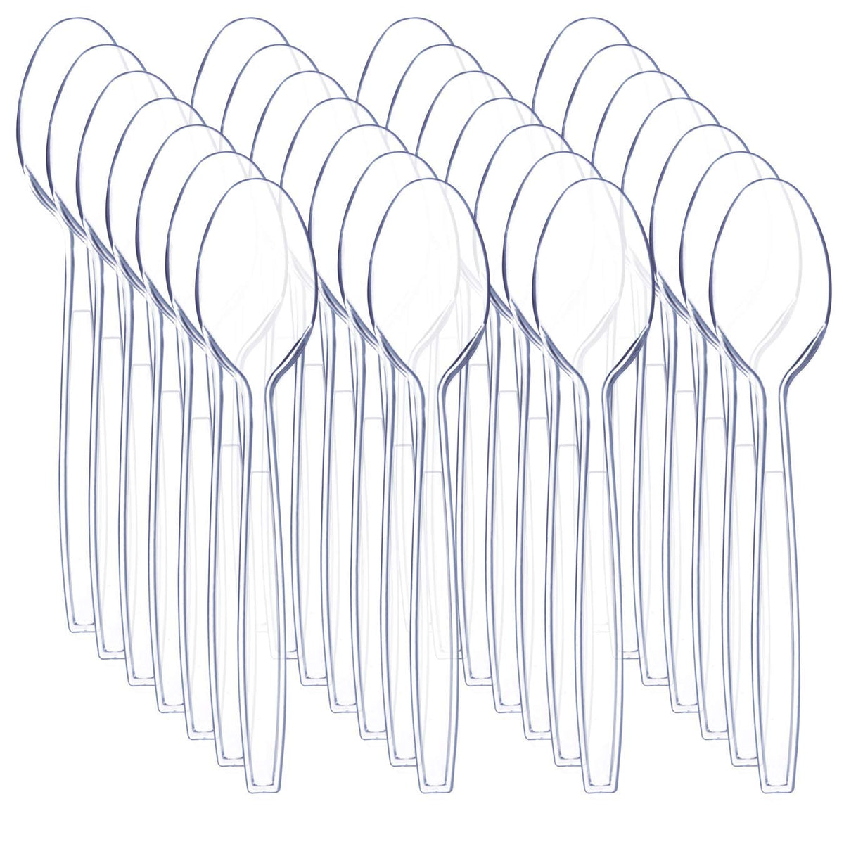 Liacere 360 Pieces Clear Plastic Spoons - Heavyweight Disposable Spoons-6.7inch Heavy Duty clear Cutlery - Plastic Utensils - Perfect for Chrismas Parties and Restaurants for Spring