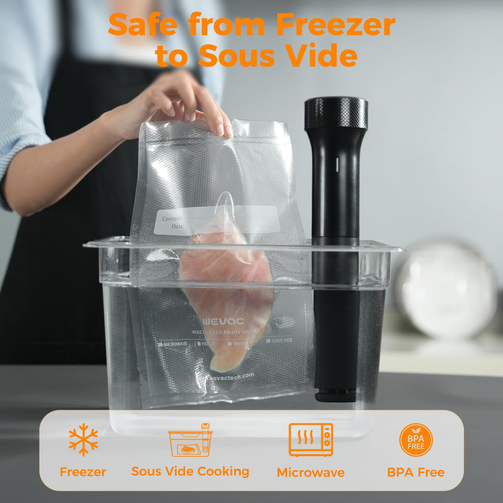 Wevac Vacuum Sealer Bags for Food 11x50 2 Rolls, Fit Food Saver Machines