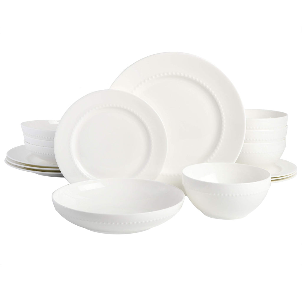 Gibson Elite Gelston Stoneware Matte Reactive Glaze 16 Piece (Service for 4) Plates and Bowl Dinnerware Set - Grey