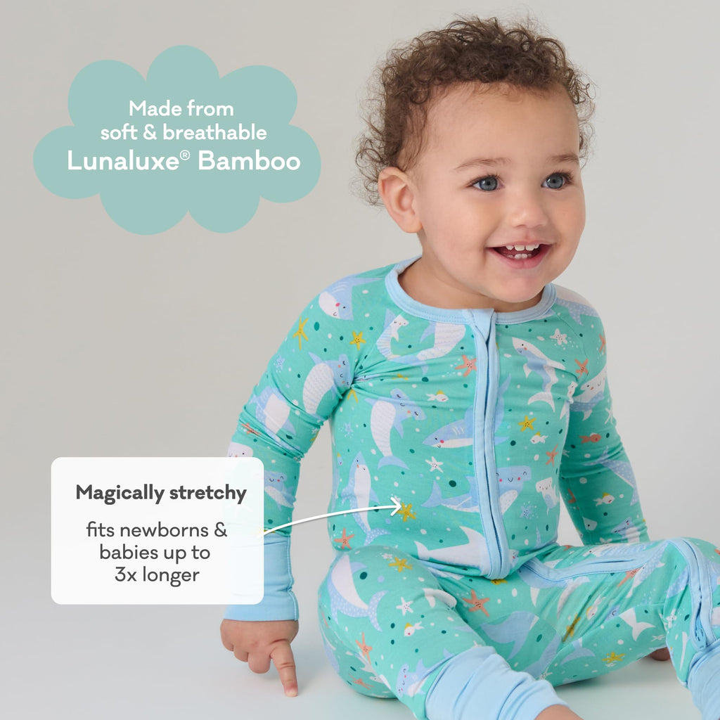Little Sleepies Baby Pajamas, Shark Soiree, 18-24M