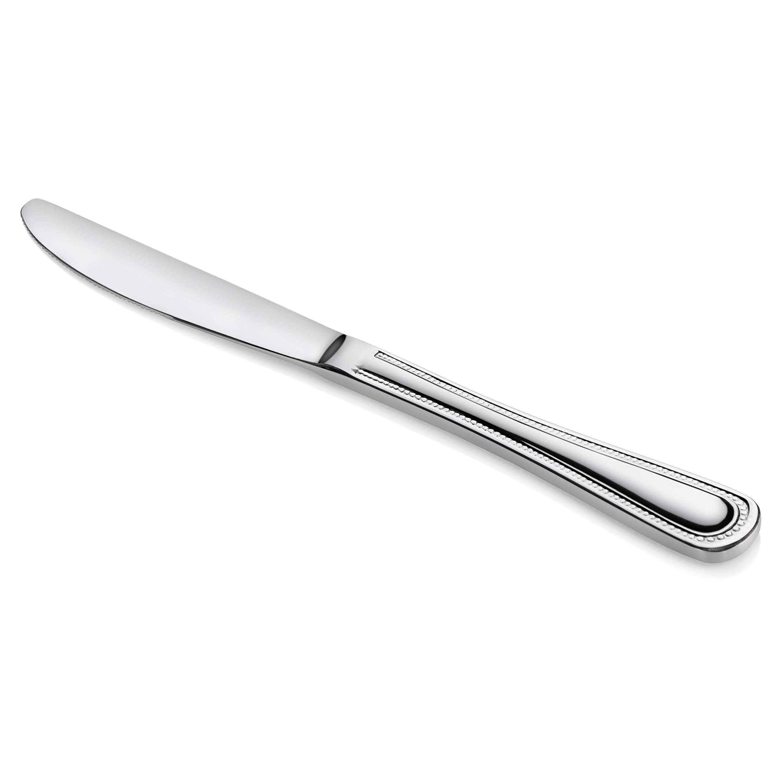 New Star Foodservice Bead Pattern Stainless Steel Dinner Knife, 8.5-Inch, Set of 12, Commercial Grade