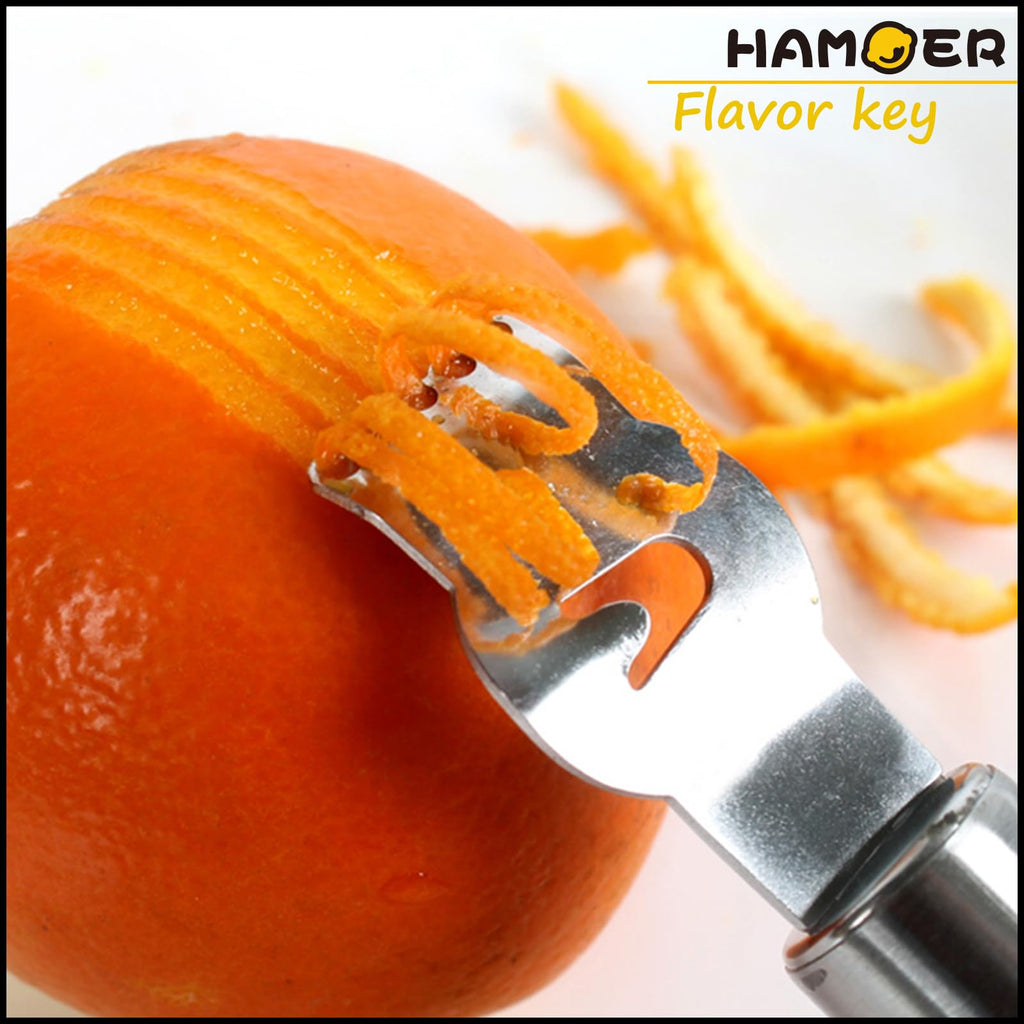 HAMOER Lemon Citrus Zester & Channel Knife 2 Tools set with a storage box