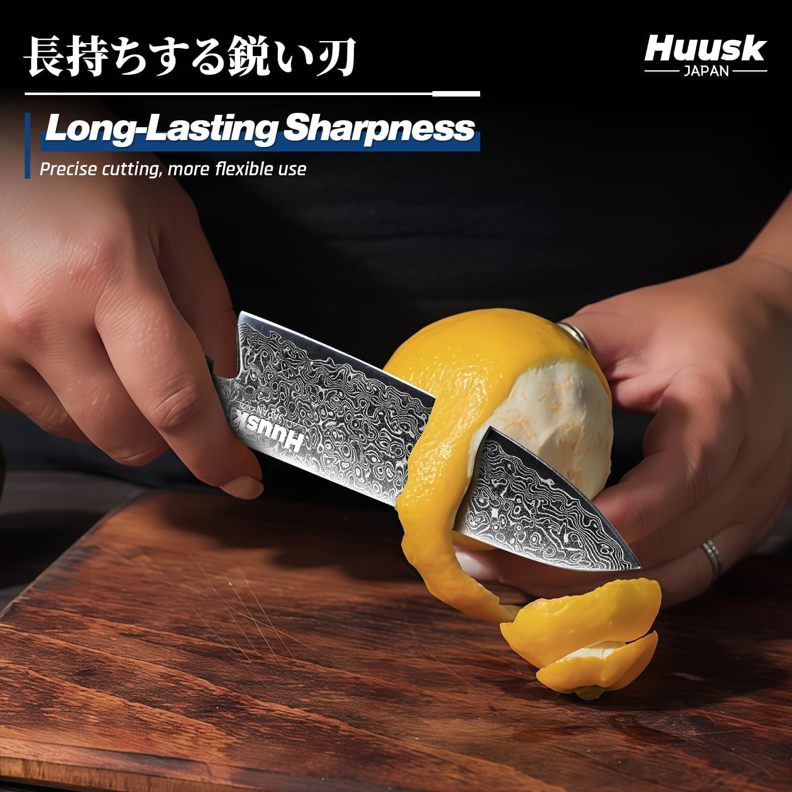 Huusk Damascus Paring Knife Japanese - 5.5" Handcrafted VG10 Utility Knife