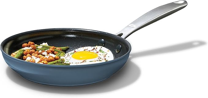 OXO Enhanced 12” Nonstick Frying Pan Skillet, Ceramic PFAS-Free Cookware, Stainless Steel Handle, Eggs & Omelets, Dishwasher & Oven Safe