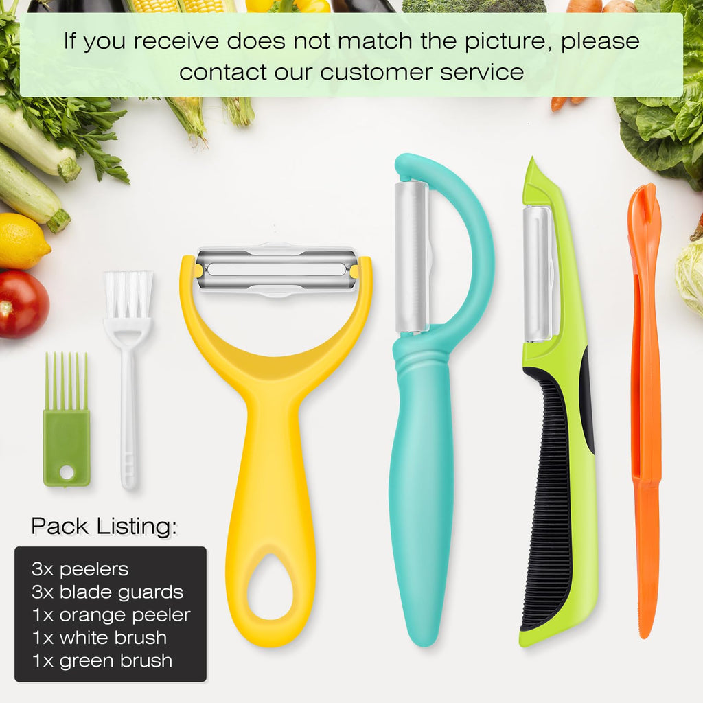 Senbowe Upgrade Potato Peeler for Kitchen, 6PCS Stainless Steel Vegetable Peeler, I and Y Veggie Food Peeler for Apple Fruit Carrot Zucchini Cucumber,Good Grip Makes Peeling Very Easy