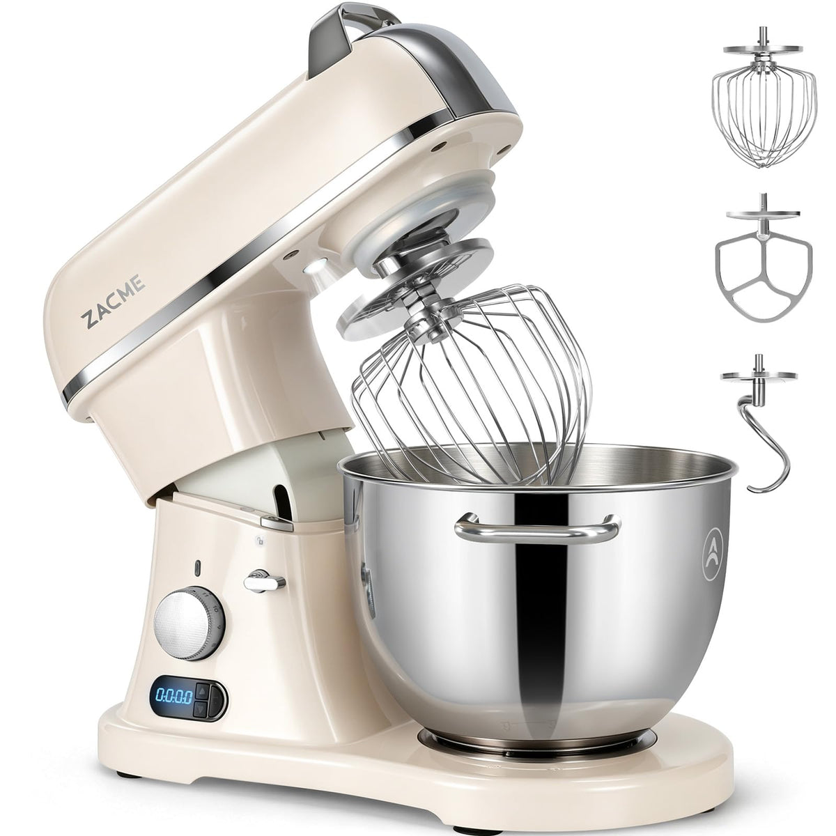 8.4QT Commercial Stand Mixer 800W with Aluminum Die Casting Meets the Standard of NSF/ANSI 8-2023, Mixers Kitchen Electric Stand Mixer with Stainless Steel 8L Bowl, Dough Hook, Whisk and Beater