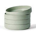 famiware Star 8.25" Pasta Bowls, Large Dinner Bowls Set of 4, Salad Bowl Plates, Shallow Bowls for Eating, Light Green