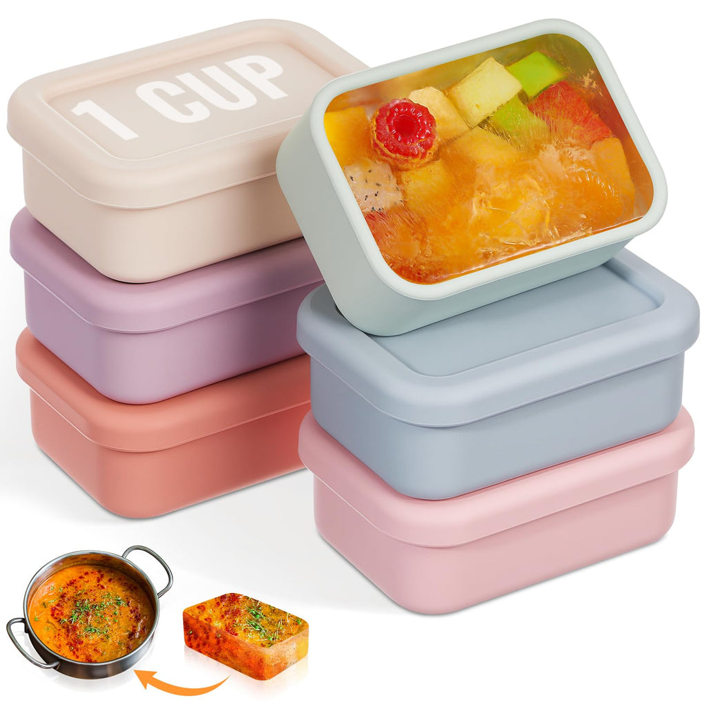 Teenyyou 6 Pcs 1 Cup Silicone Freezer Molds, Dark Blue, Gray