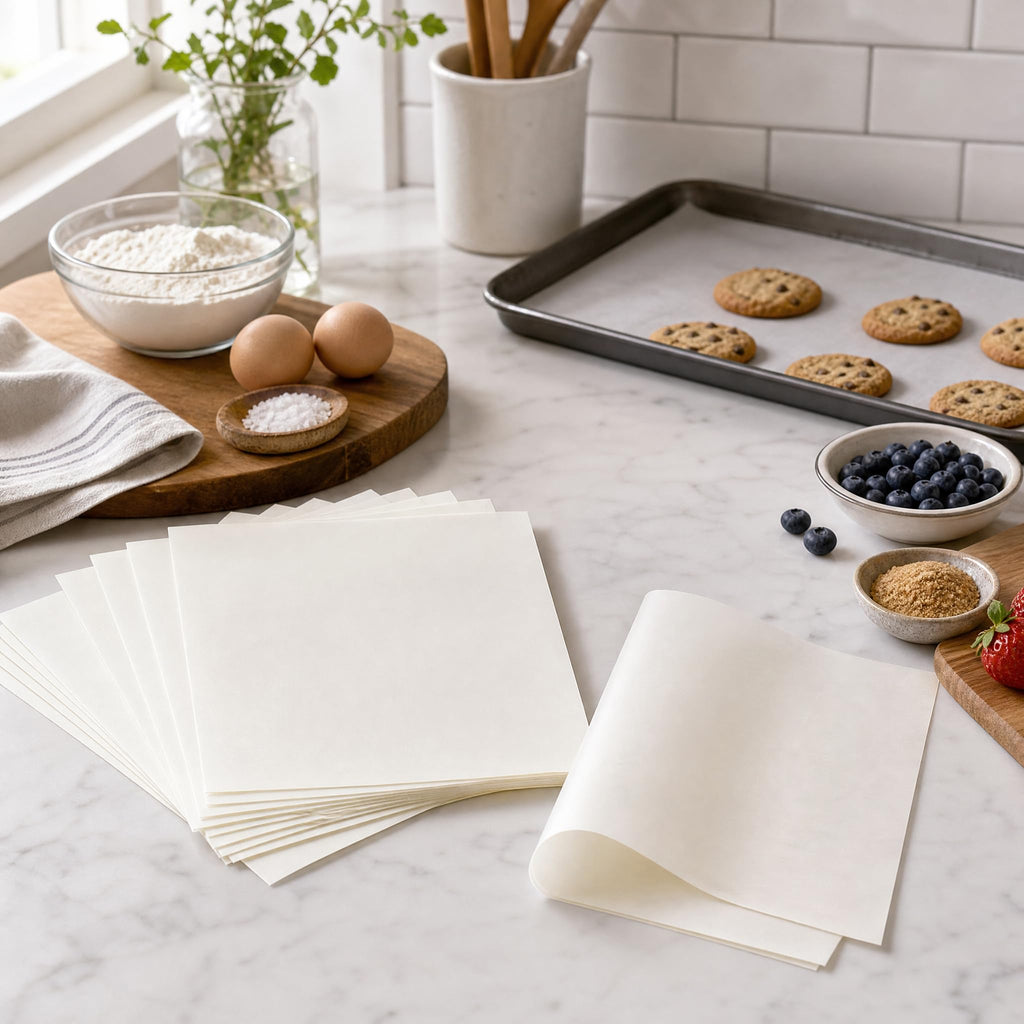 Fasmov 500 Count Parchment Paper Baking Liner Sheets Pan liner, 12×16 Inches Non-Stick Precut Baking Parchment, Suitable for Baking Grilling Air Fryer Steaming Bread Cup Cake Cookie and More
