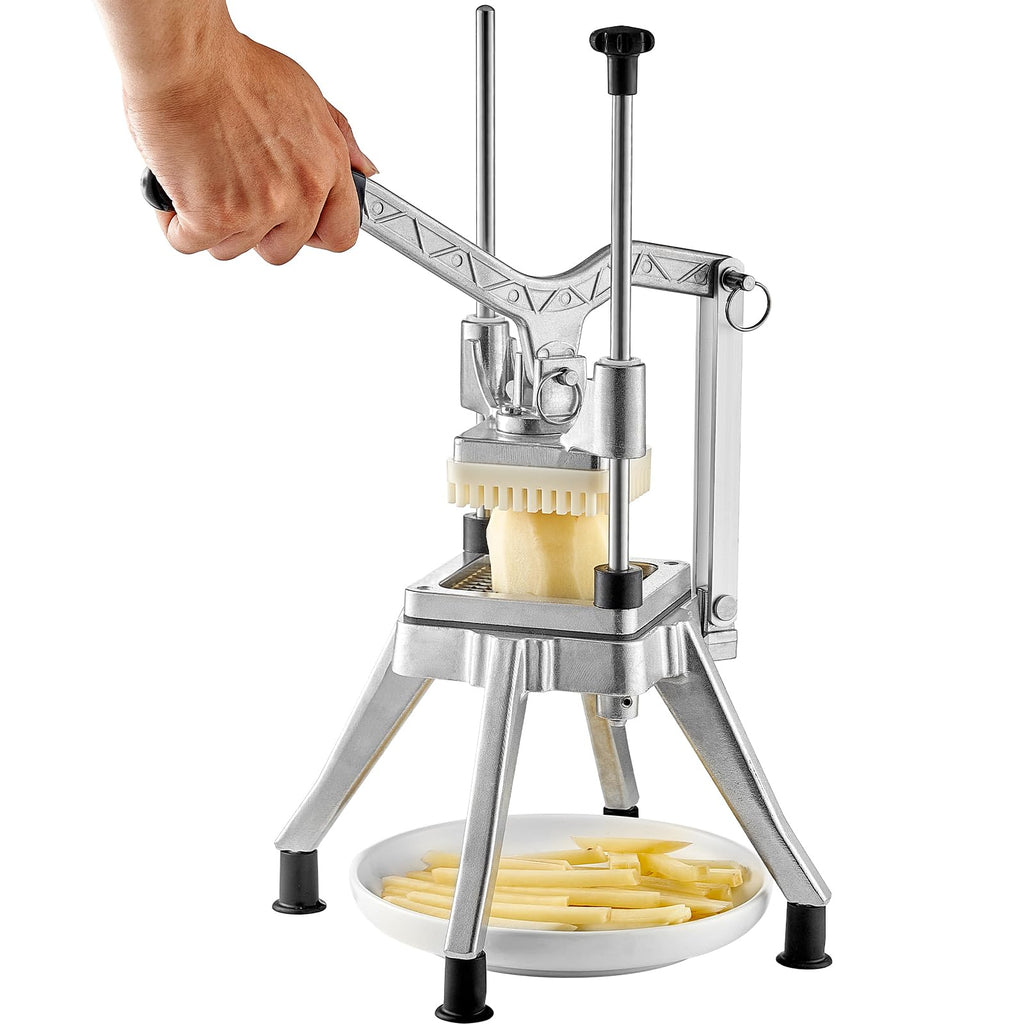 VEVOR Commercial Vegetable Fruit Chopper 3/8″ Blade Professional Food Dicer Kattex French Fry Cutter Onion Slicer Stainless Steel for Tomato Peppers Potato Mushroom Upgrade Style 3/8"