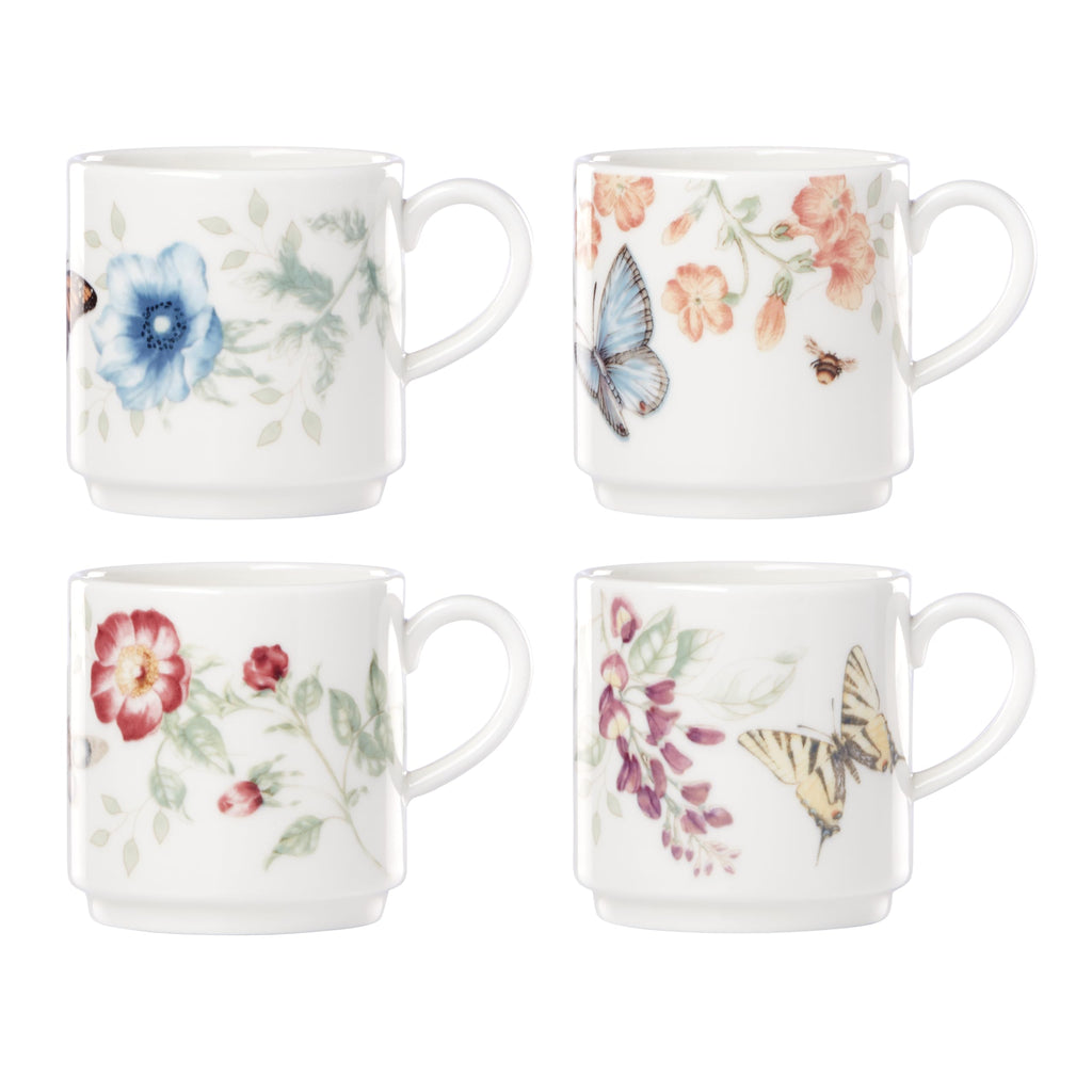 Lenox Butterfly Meadow Porcelain Mug Set for 4, 12oz