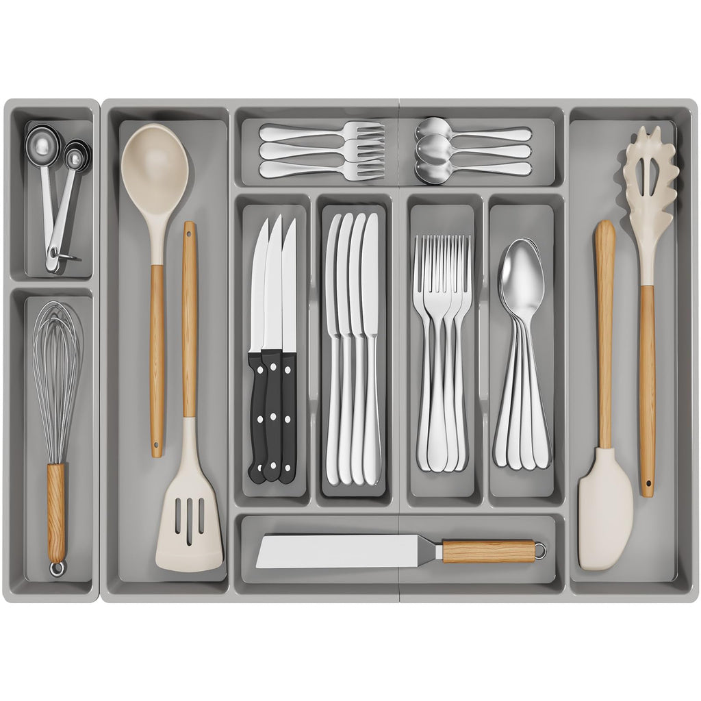 Lifewit Silverware Organizer, Plastic Kitchen Utensil Drawer Tray
