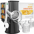 Cambom Rotary Cheese Grater Hand Crank Cheese Shredder, Black