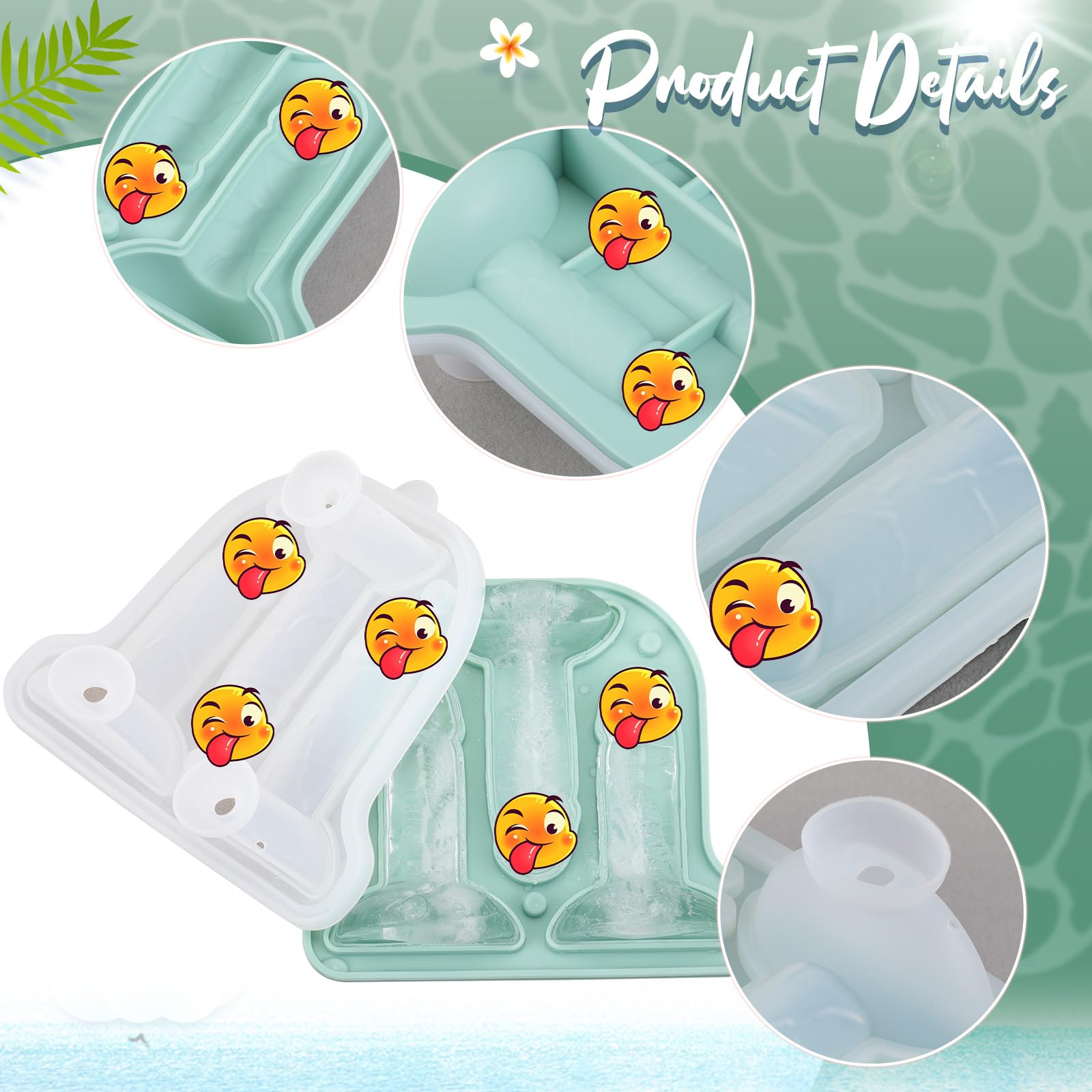 Hoolerry Ice Cube Molds Cube Trays Fun Shapes Silicone Ice Ball Maker with Lid for Whiskey Cocktails Juice Drinks Beverage Crafting Accessories Gift(Green,Classic Style)