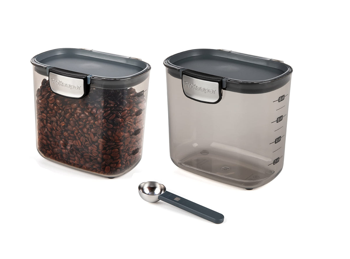 Progressive International ProKeeper+ Clear Plastic Airtight Food Baker's Kitchen Storage Organization Container Canister Set with Magnetic Accessories, 2- Piece Set (Specialty Sugar 1.5-Quart)