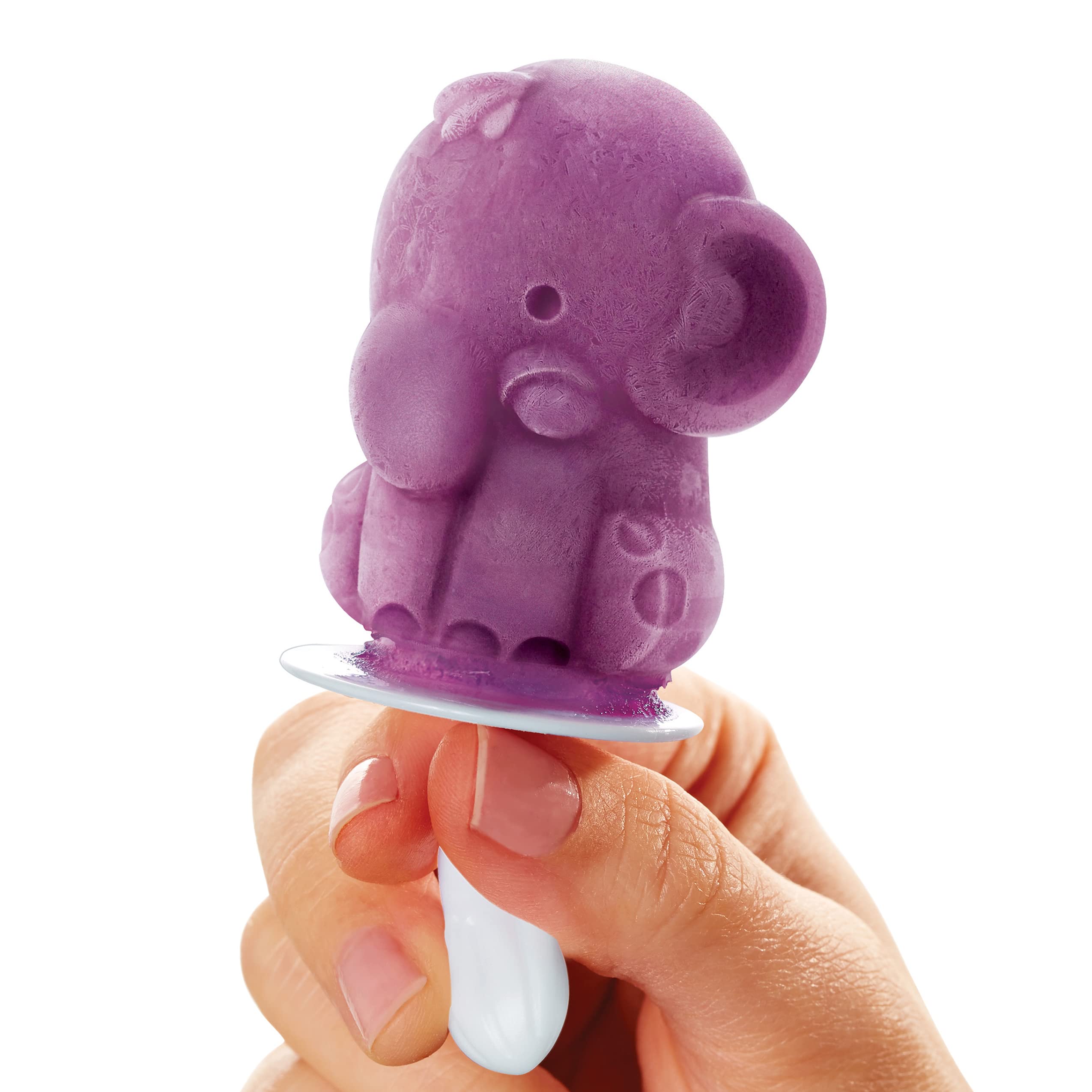 Zoku Safari Pop Molds, 4 Different Easy-release Silicone Popsicle Molds in One Tray, Fun Jungle-inspired Designs, BPA-free