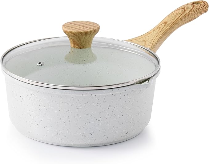 SENSARTE Nonstick Sauce Pan Set with Lid, 1.5+2.5 Quarts, PFOA/PFOS Free