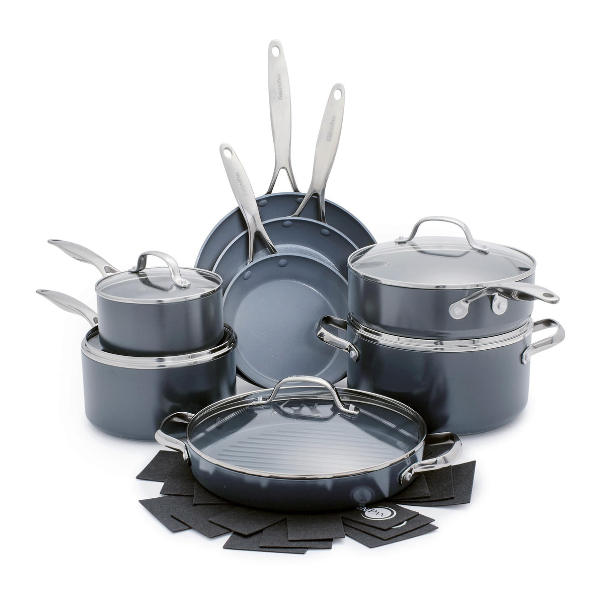 GreenPan Valencia Pro 13 Piece Cookware Set Ceramic Nonstick Pots & Pans