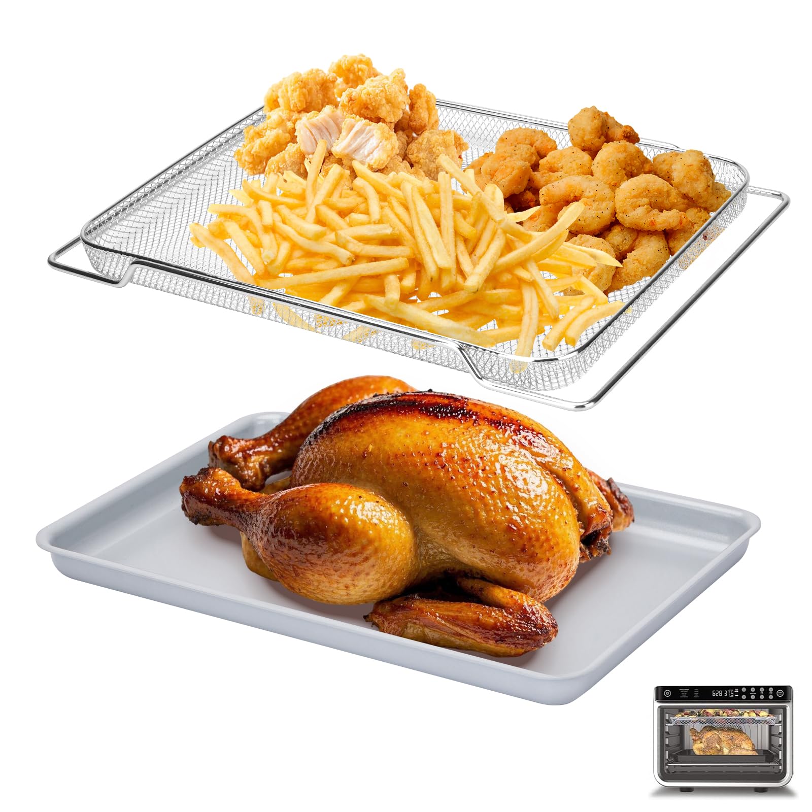 SHIKORI Non-Stick Ceramic Baking Sheet Set of 2 (Baking Sheet & Grill Net)