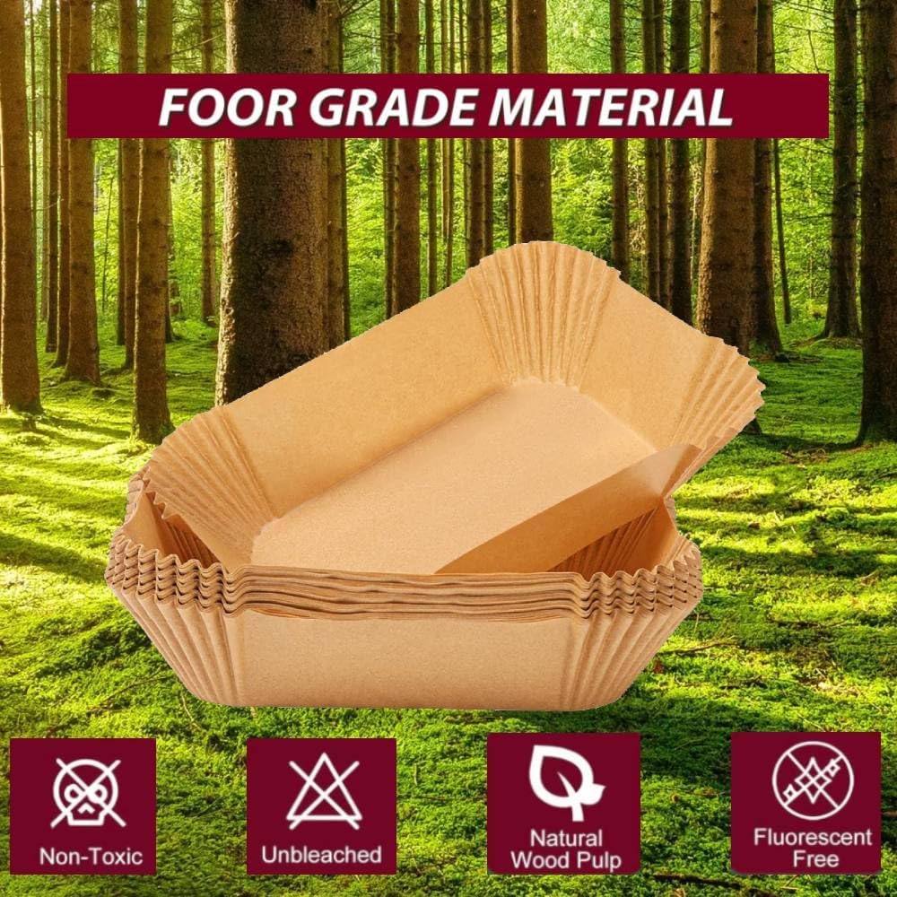 Loaf Pan Liners, 9x5In Air Fryer Liners Disposable, 100Pcs Loaf Pan Parchment Liners, Non-Stick Pre Formed parchment paper for baking, Rectangle Bread Pan Liners for Baking Bread for Ninja DZ201