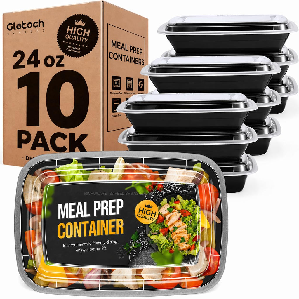 Glotoch Express Meal Prep Containers with Lids 16oz 50 Pack Leakproof