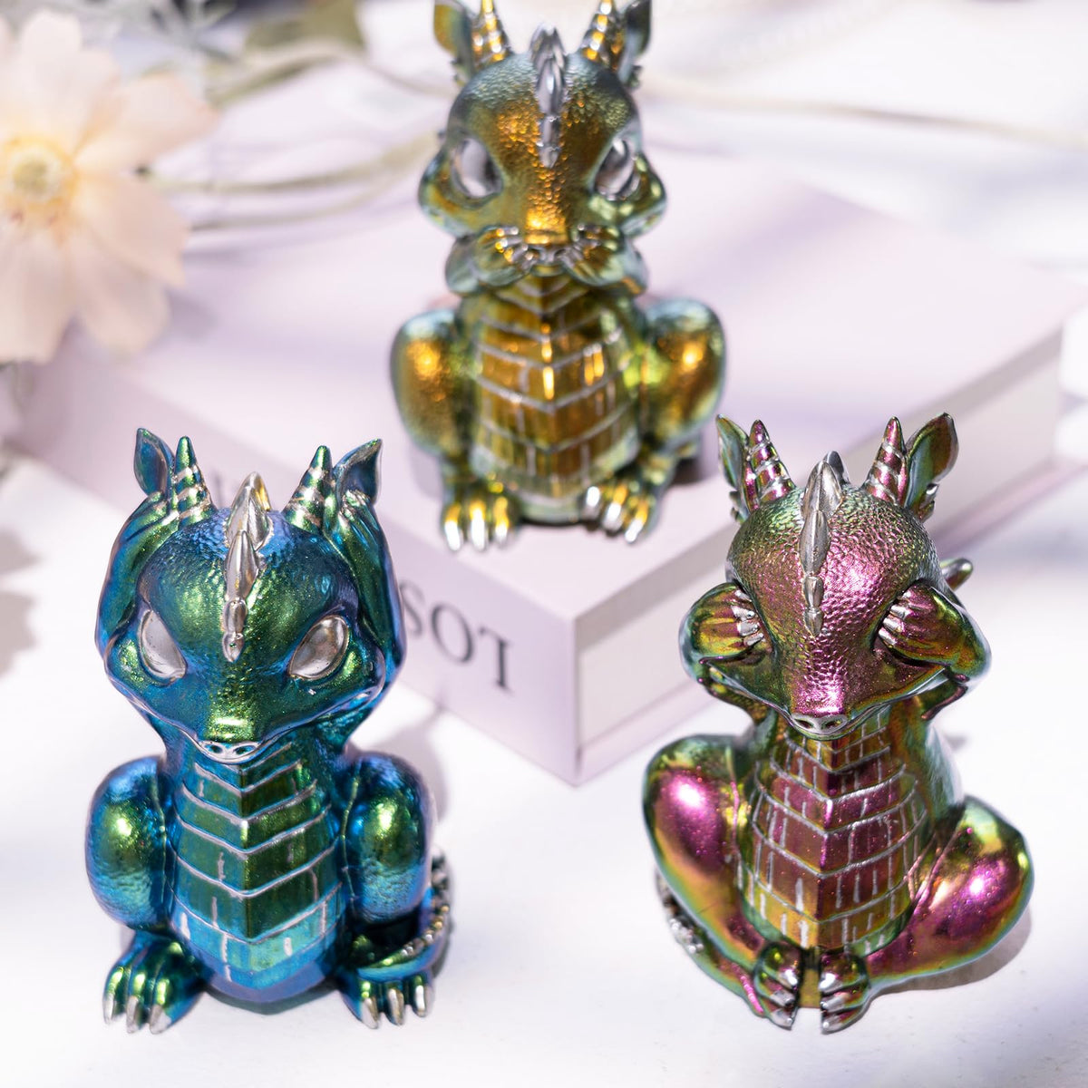 LET'S RESIN Dragon Resin Molds, 3 Pcs Lively 3D Animal Silicone Molds