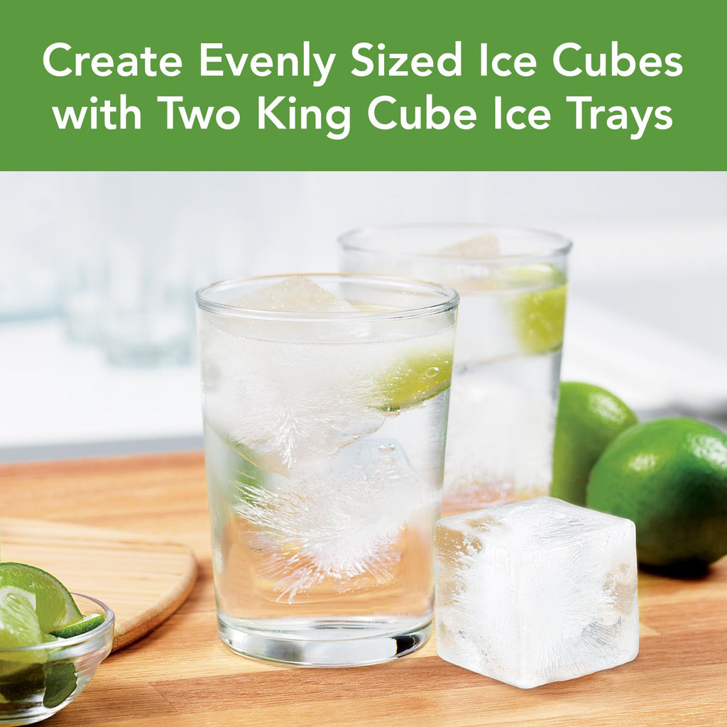 Tovolo Large 2” King Cube Ice Tray Stratus Blue Ice Cube Trays for Whiskey Cocktails Smoothies, Big Square Ice Cube Mold Silicone Freezer Tray for Perfect Rock Cubes BPA Free Dishwasher Safe