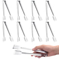 TCOIN 8 Pack 7-Inch Stainless Steel Serving Tongs, Mini Buffet Tongs for Appetizers, Desserts, Salad Bar, Ice, Sugar and Candy
