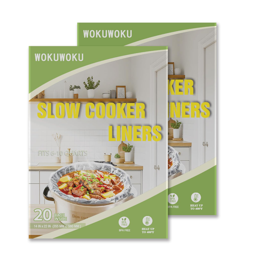 Slow Cooker Liners, 40 Cooking Bags Extra Large Disposable Pot Liner Plastic Bags for 6QT to 10QT Slow Cooker Cooking Pans, 14“ x 22”, 40 Liners (2pack)