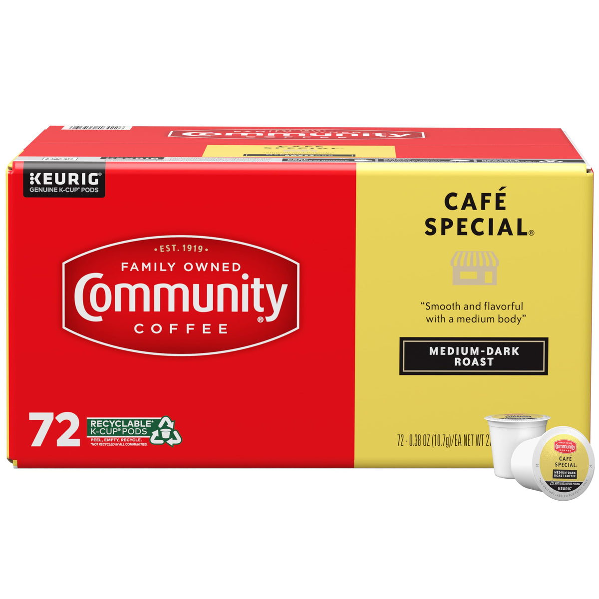 Community Coffee Grandma's Sugar Cookie Keurig K-Cup Pods, Limited Edition Holiday Flavor, Natural Ingredients, 10 Count (Pack of 1)