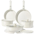 GiPP Ceramic Pots and Pans Set Non Stick, Nonstick Detachable Handle Cookware Sets, Healthy Non Toxic PFAS PFOA & PTFE Free, Dishwasher ＆Oven Safe, Induction Kitchen Pot and Pan, 15 Piece Cream