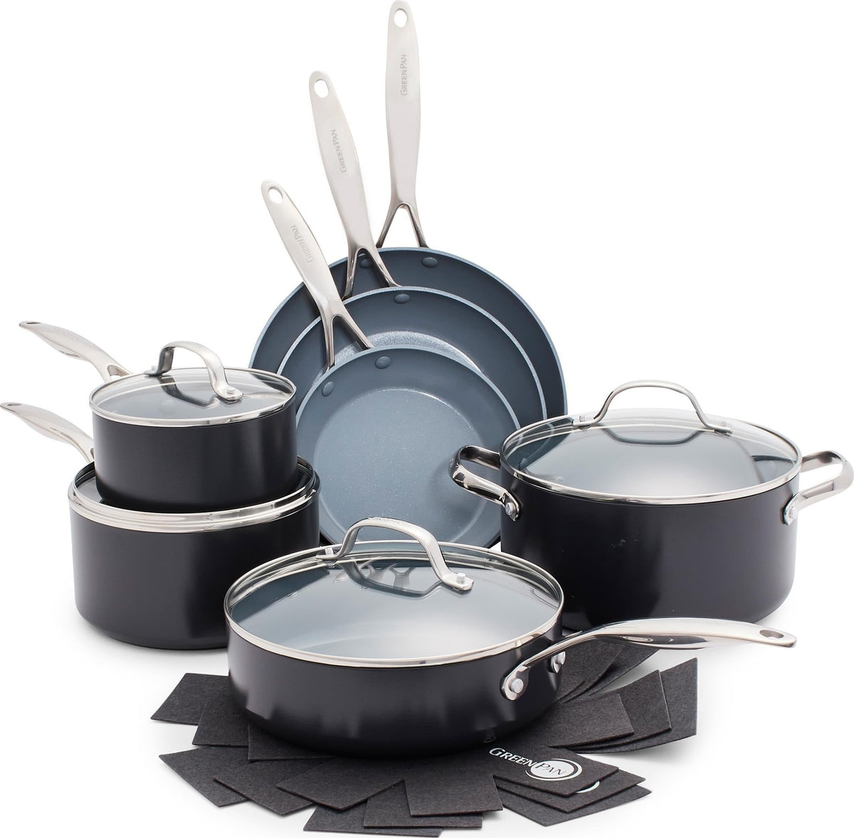 GreenPan Valencia Pro 13 Piece Cookware Set Ceramic Nonstick Pots & Pans