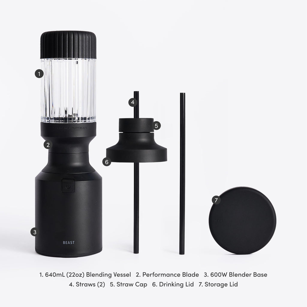 Beast Mini Blender, Countertop Kitchen Blender, Carbon Black, 600W