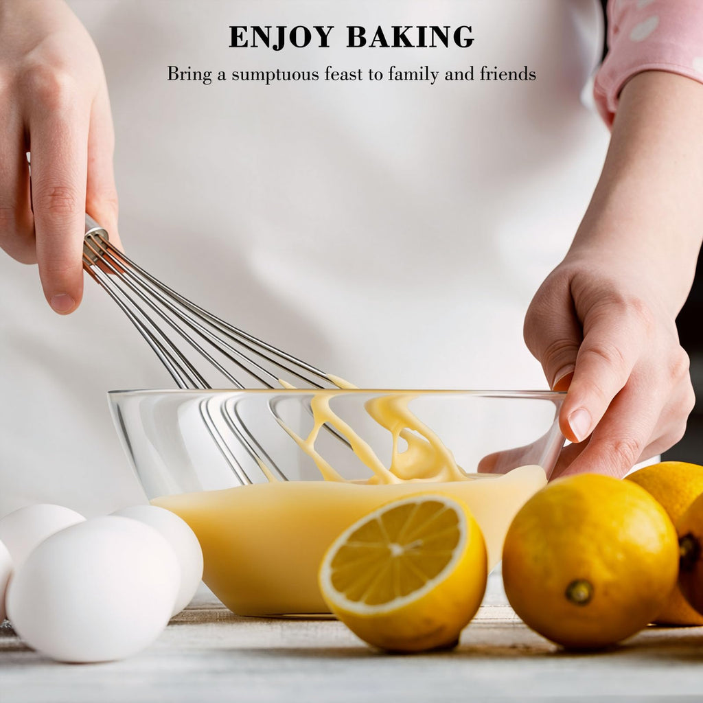 NileHome Stainless Steel Whisk Set 8" 10" 12" Kitchen Whisk Balloon Whisk Kitchen Wisk Wire Whisks for Cooking, Whisking, Blending, Beating, Stirring-3 Pack…