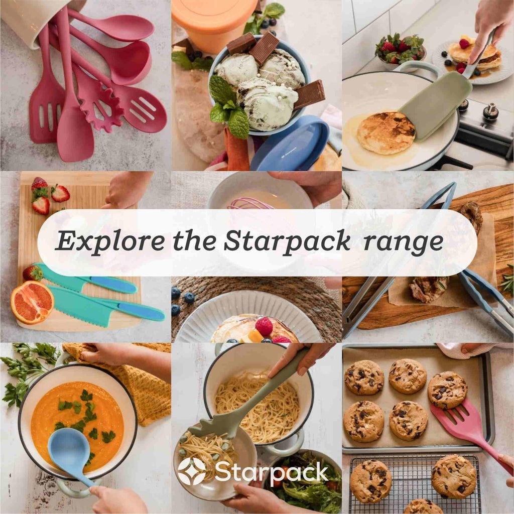 Starpack Get a Grip Silicone Kitchen Tongs (12 Inch) - LFGB Non Toxic, 600°F Heat Resistant, BPA-Free - Heavy-Duty Stainless Steel, Locking - Dishwasher Safe for Nonstick Cookware