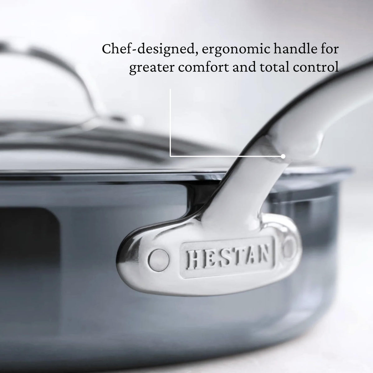 Hestan NanoBond Molecular Titanium Saute Pan with Lid, 3.5-Quart - PFAS-Free Stainless Steel, 4x Stronger, 1050°F Safe, Induction Compatible, Handcrafted Italy